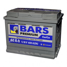 Аккумулятор Bars (Premium) 60Ah 600EN (обратная полярность - +)